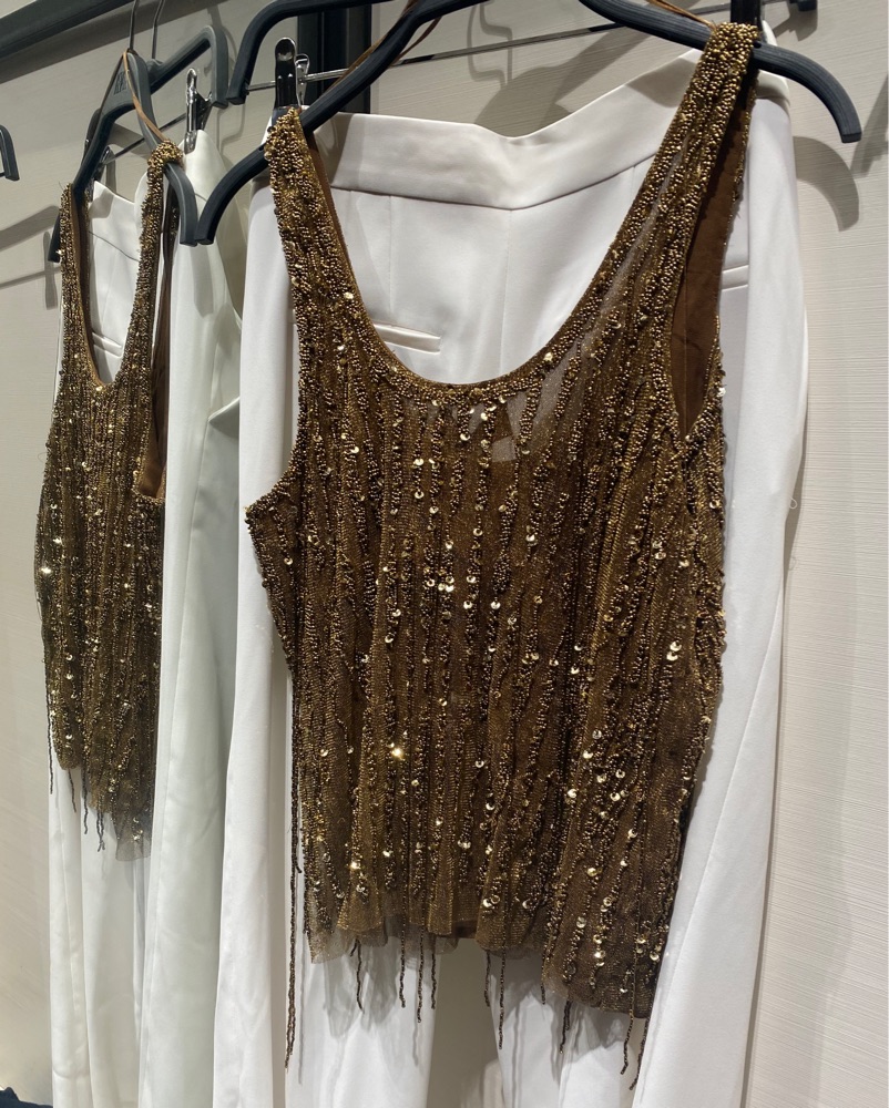 ZW Collection Beaded Top by ZARA - Pickle