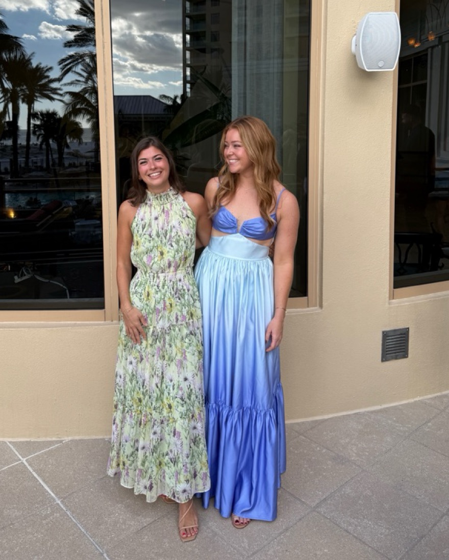 Sau Lee Blue Nova Satin Gown by Sau Lee - Pickle