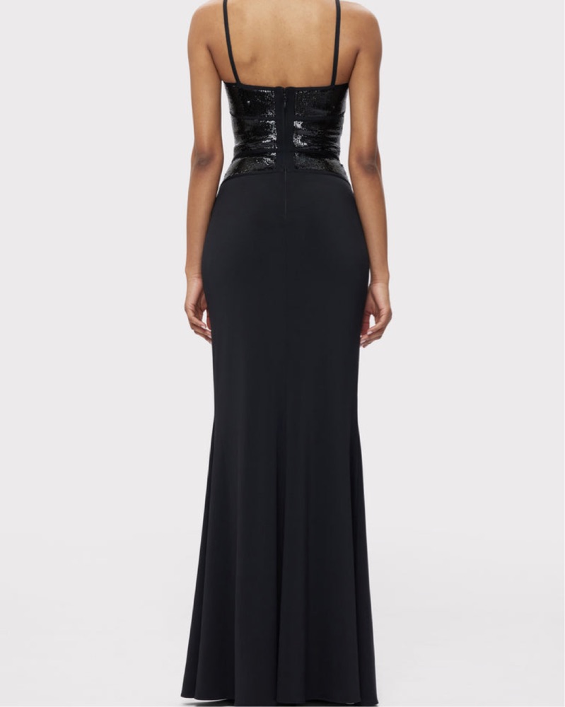 Herve Leger Black Sequin Cut Out Gown by Herve Leger - Pickle