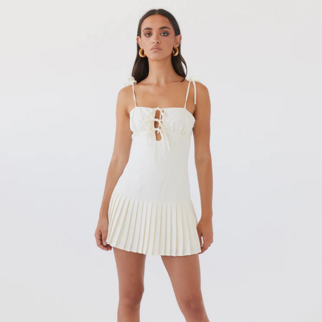 ワンピース andmary Heart stitch mini dress ivory andmary Heart stitch mini dress ivory