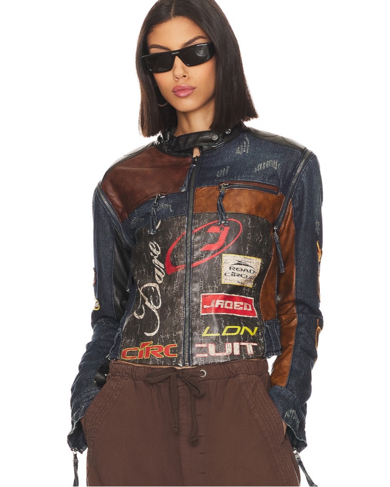 Daytona Zip Off Sleeve Moto Jacket by Jaded London - Pickle