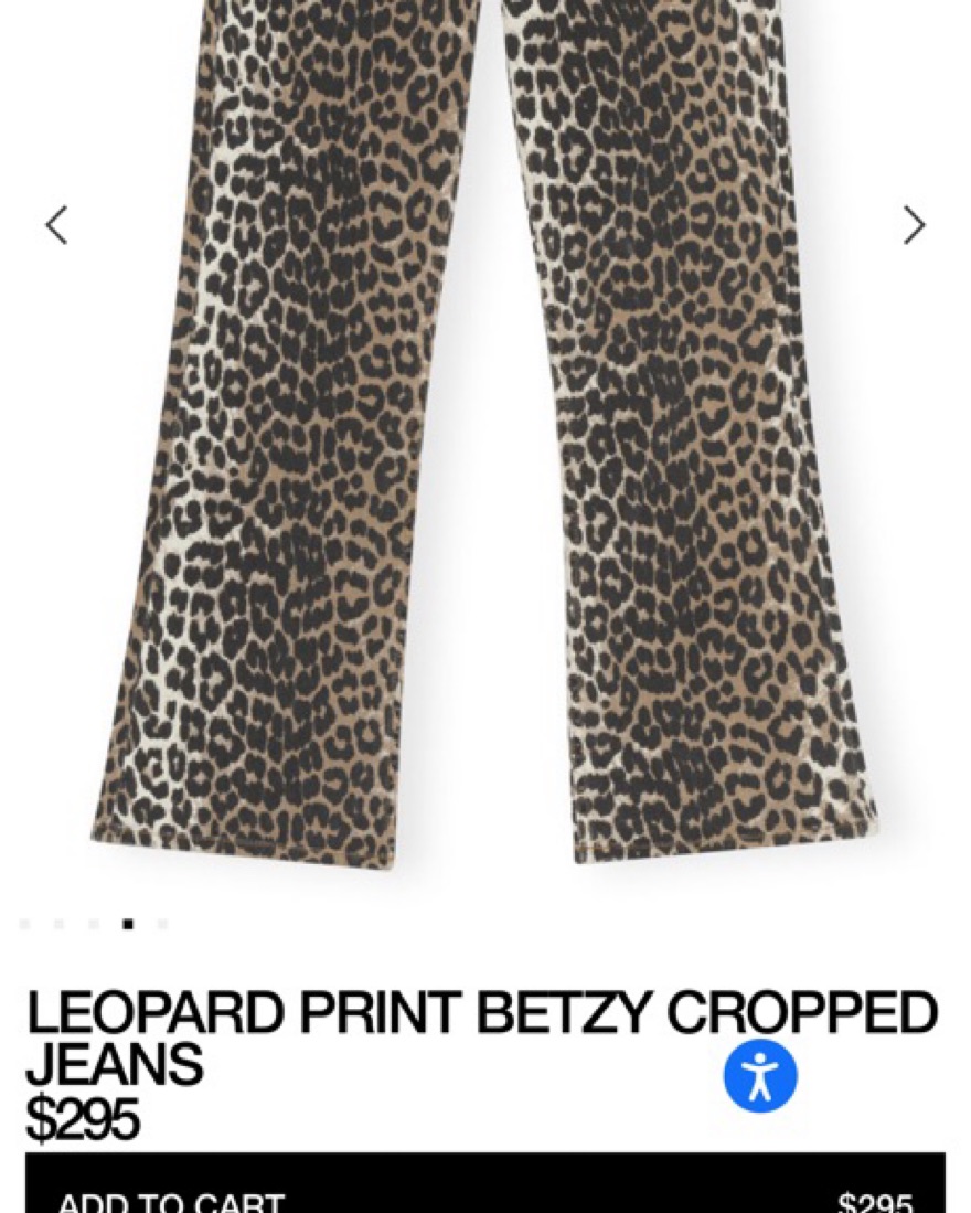 GANNI Leopard Print Betzy Cropped Jeans by Ganni - Pickle