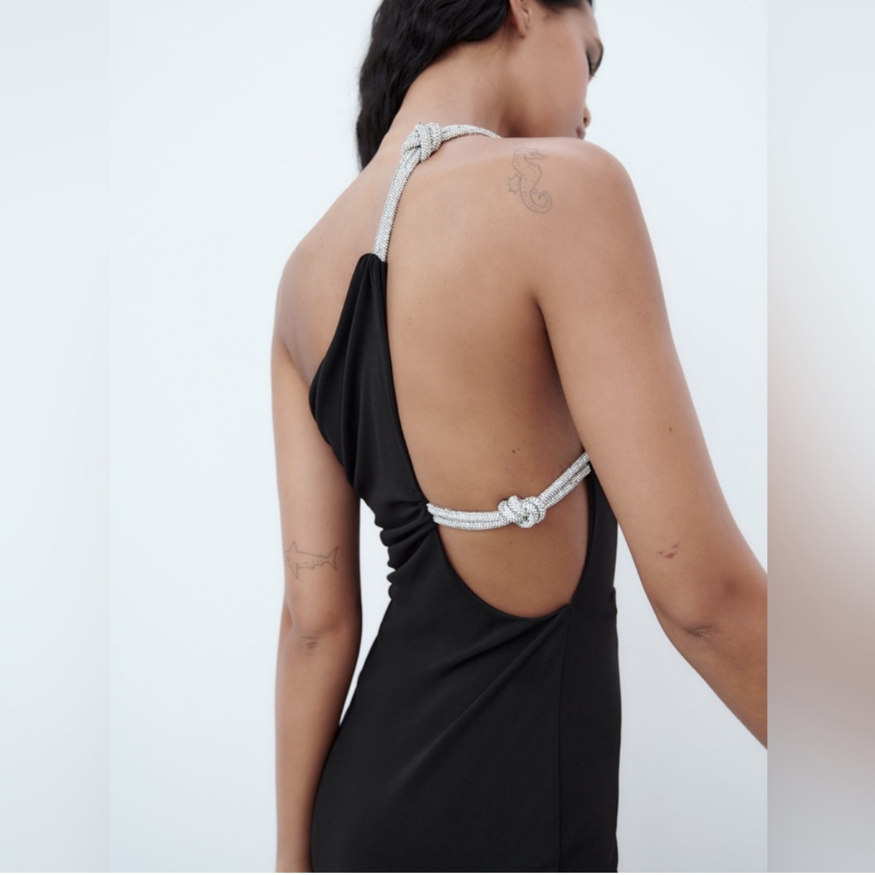 Zara Black Cut Out Rhinestone Dress by Zara - Pickle