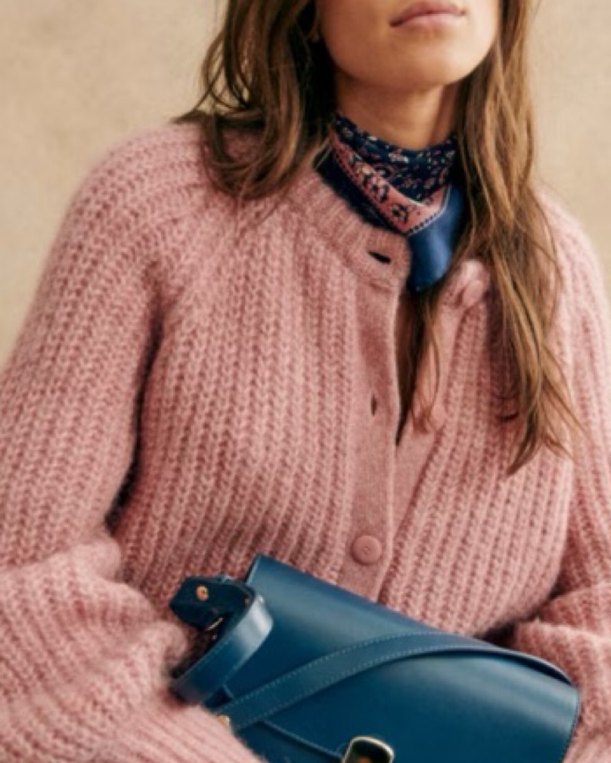 Sezane EMILE ピンク カーディガン XXS Emile Cardigan - Fuchsia - Alpaca - Sézane