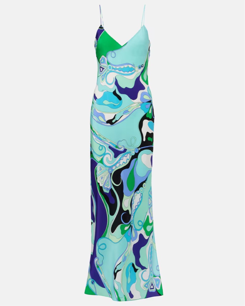 Emilio Pucci Silk Pattern Maxi Dress by Pucci - Pickle