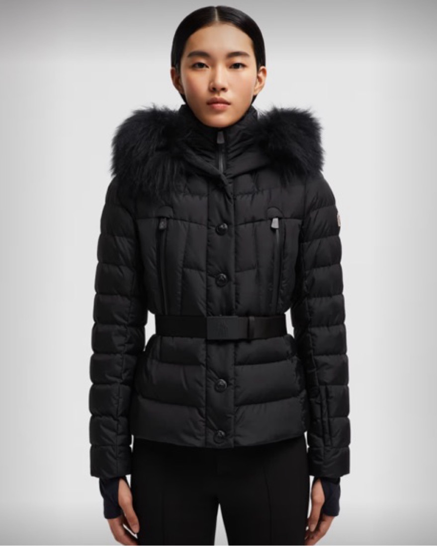 $3k Black Moncler Fur Lined Ski Coat by Moncler - Pickle