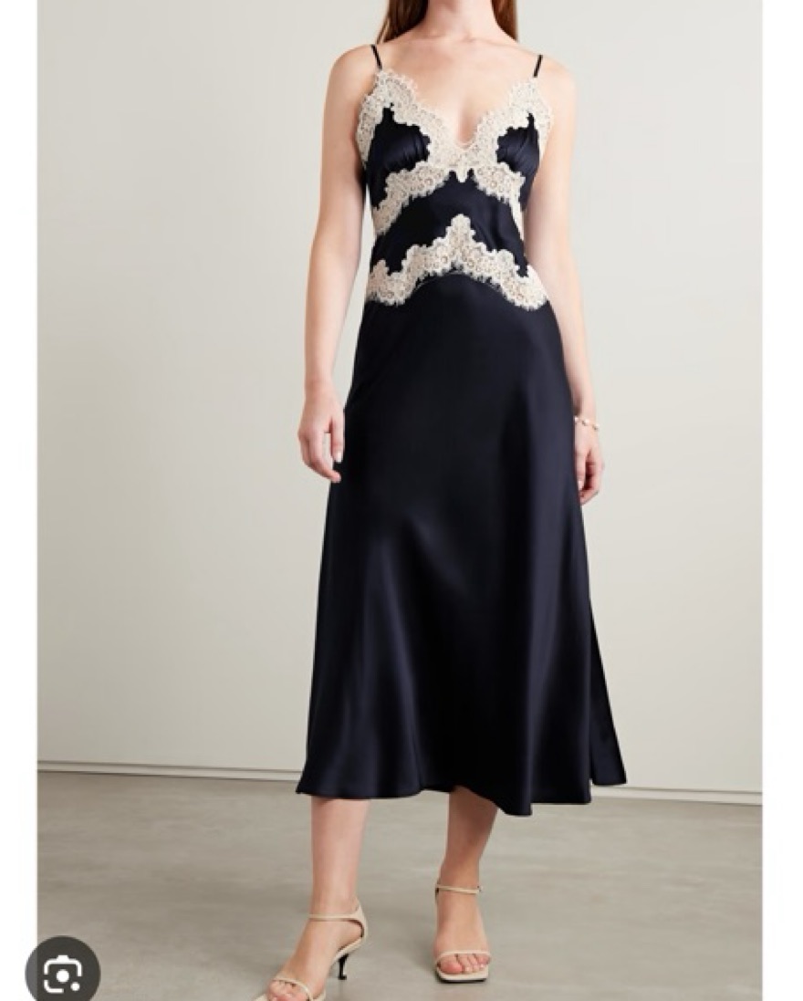 Doen Navy obelia Silk Midi Dress by Doen - Pickle