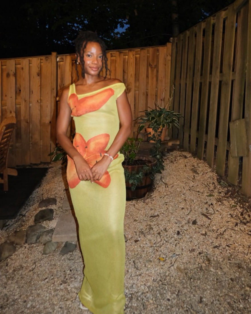 Hanifa Flora Sheer Maxi by Hanifa - Pickle