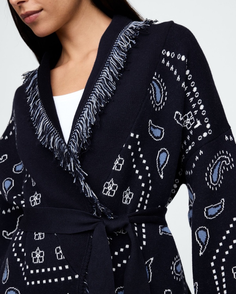 Gap Fringe Shawl Cardigan Blue XS/S by Gap - Pickle