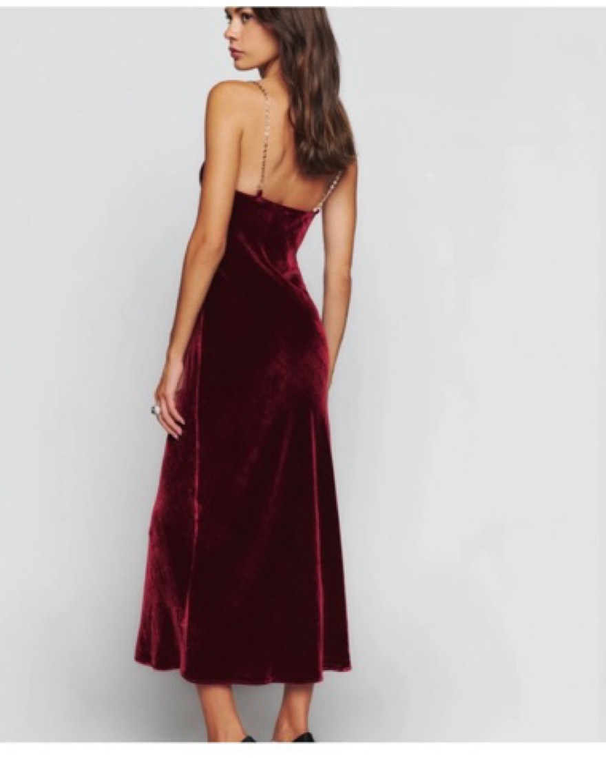 Reformation Red Velvet Ady Midi Dress by Reformation - Pickle