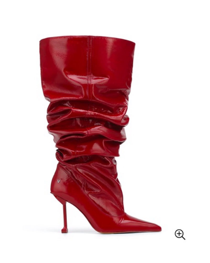 Naked Wolfe Red Crinkle Leather Boots by Naked Wolfe - Pickle