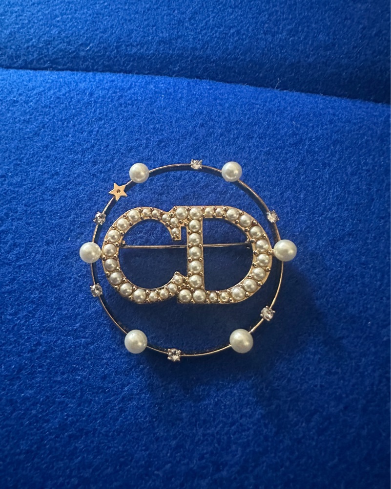 Elegant Dior Pearl Embellished Brooch by Christian Dior - Pickle