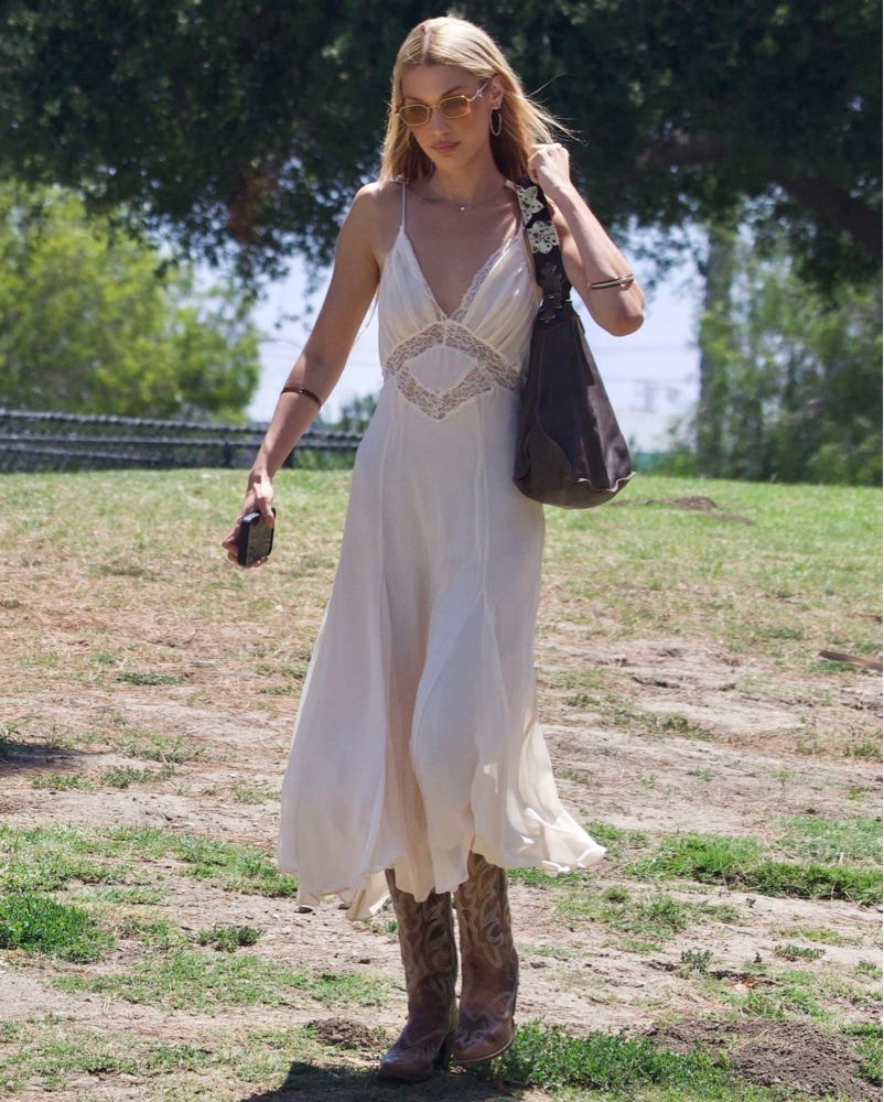 Lacy Camisole Midi Dress by Mango - Pickle