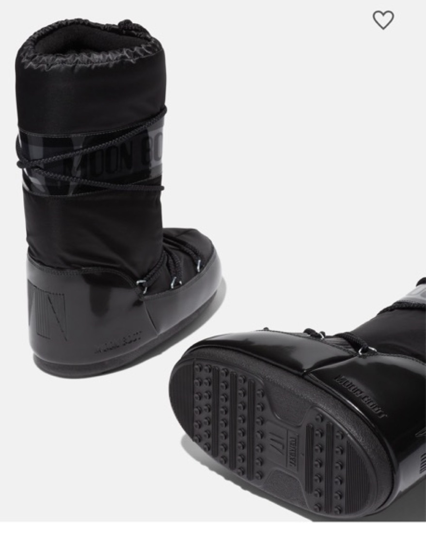 Black Satin Moon Boots by Moon Boot - Pickle