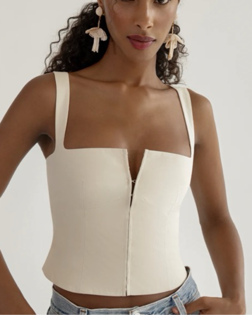 Orseund Iris Minimal Bustier In White by Orseund Iris - Pickle