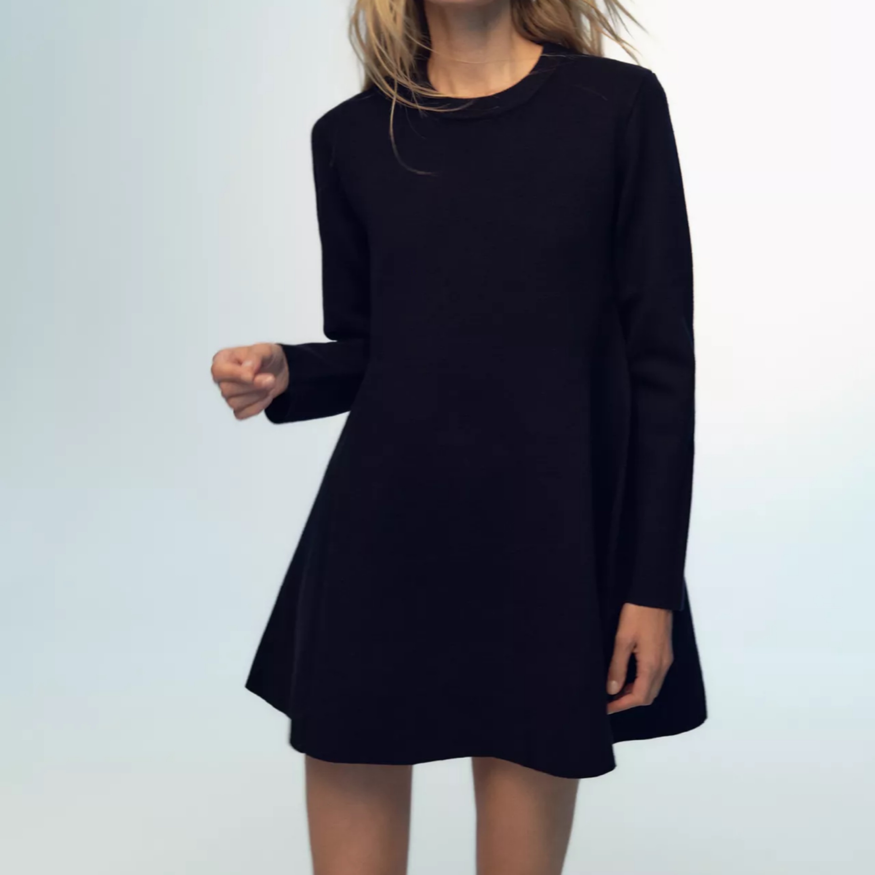 Plain knit Mini Dress - Navy by Zara - Pickle