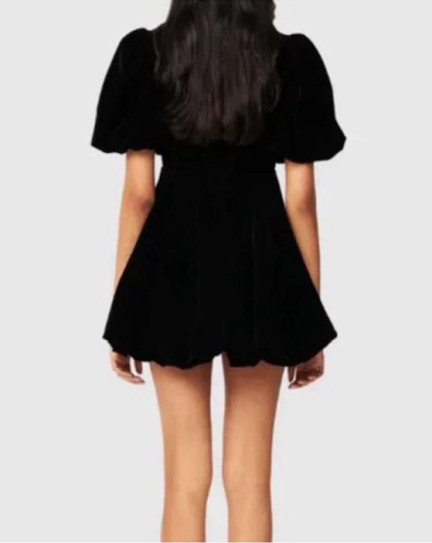Par Violet Velvet Bubble Hem Mini Dress by Par Violet - Pickle