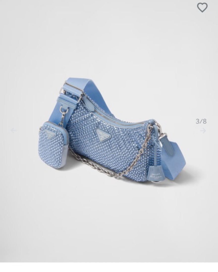 Prada Satin Blue Bag With Crystals by Prada - Pickle