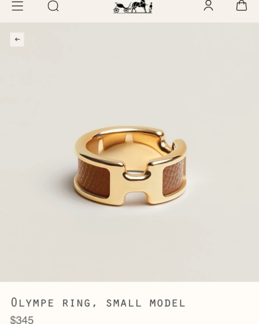 HERMES Olympe Ring Brown/Gold by Hermes - Pickle