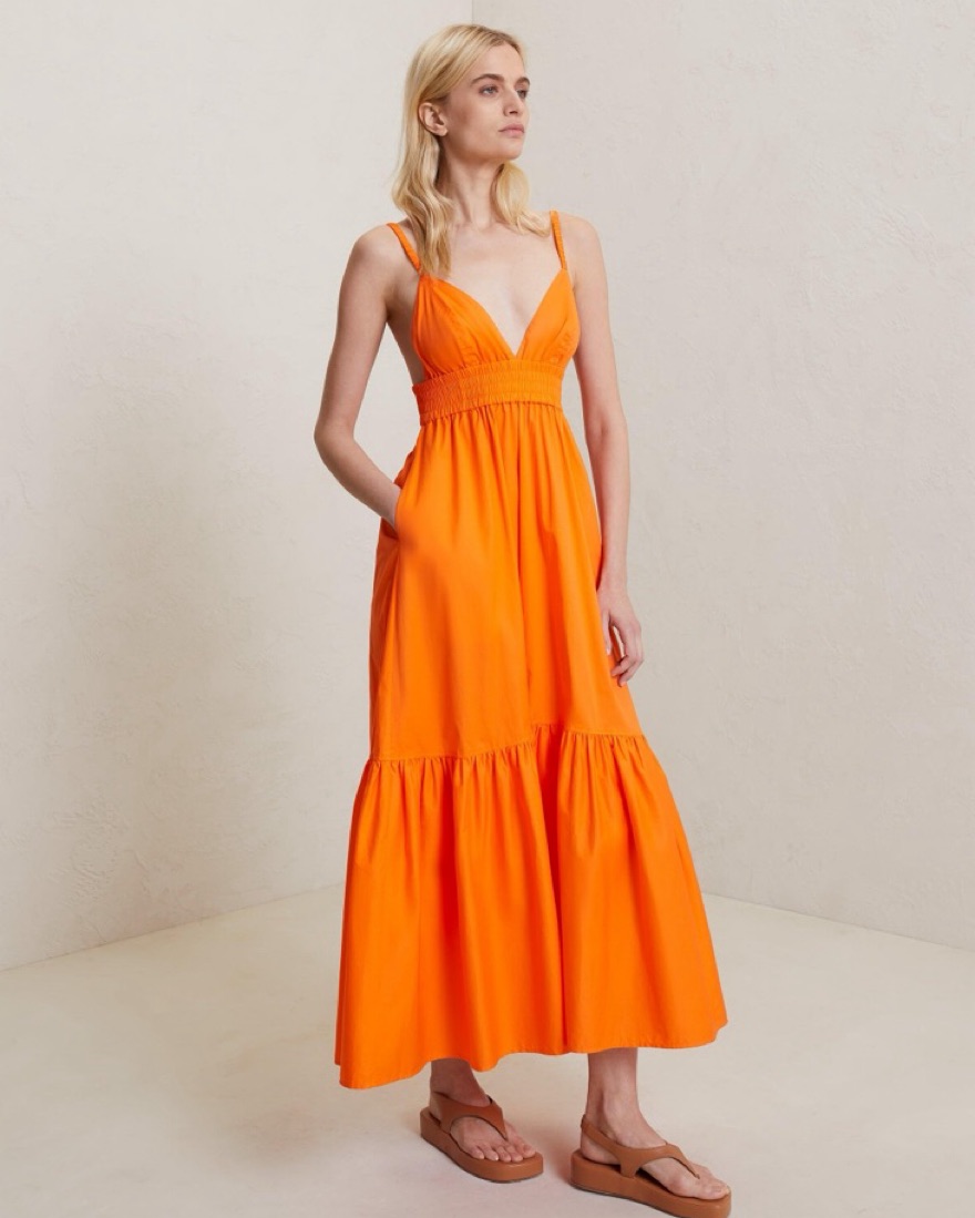 axes femme♡ビッグリボン♡タンクトップ♡オレンジ❤︎ A.L.C. Rhodes Maxi Dress (Orange) by ALC - Pickle