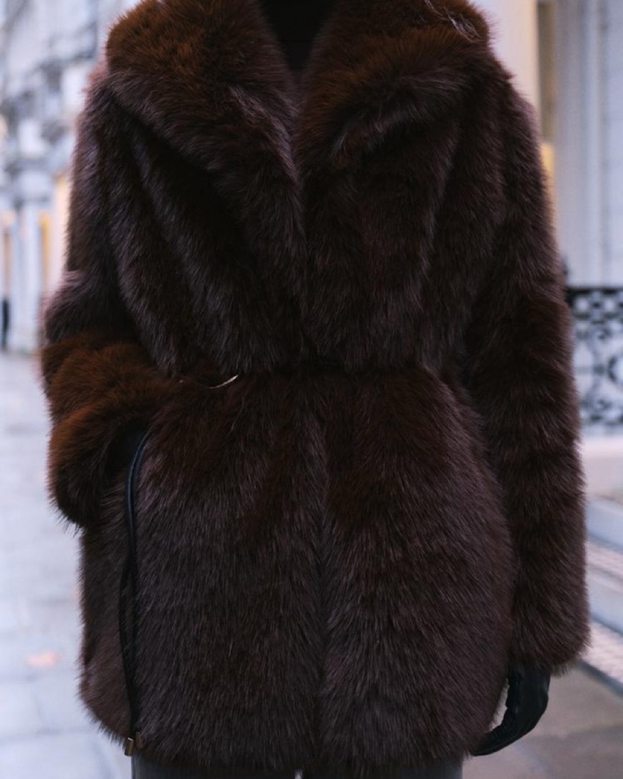 Zara Brown Fur Coat by Zara - Pickle