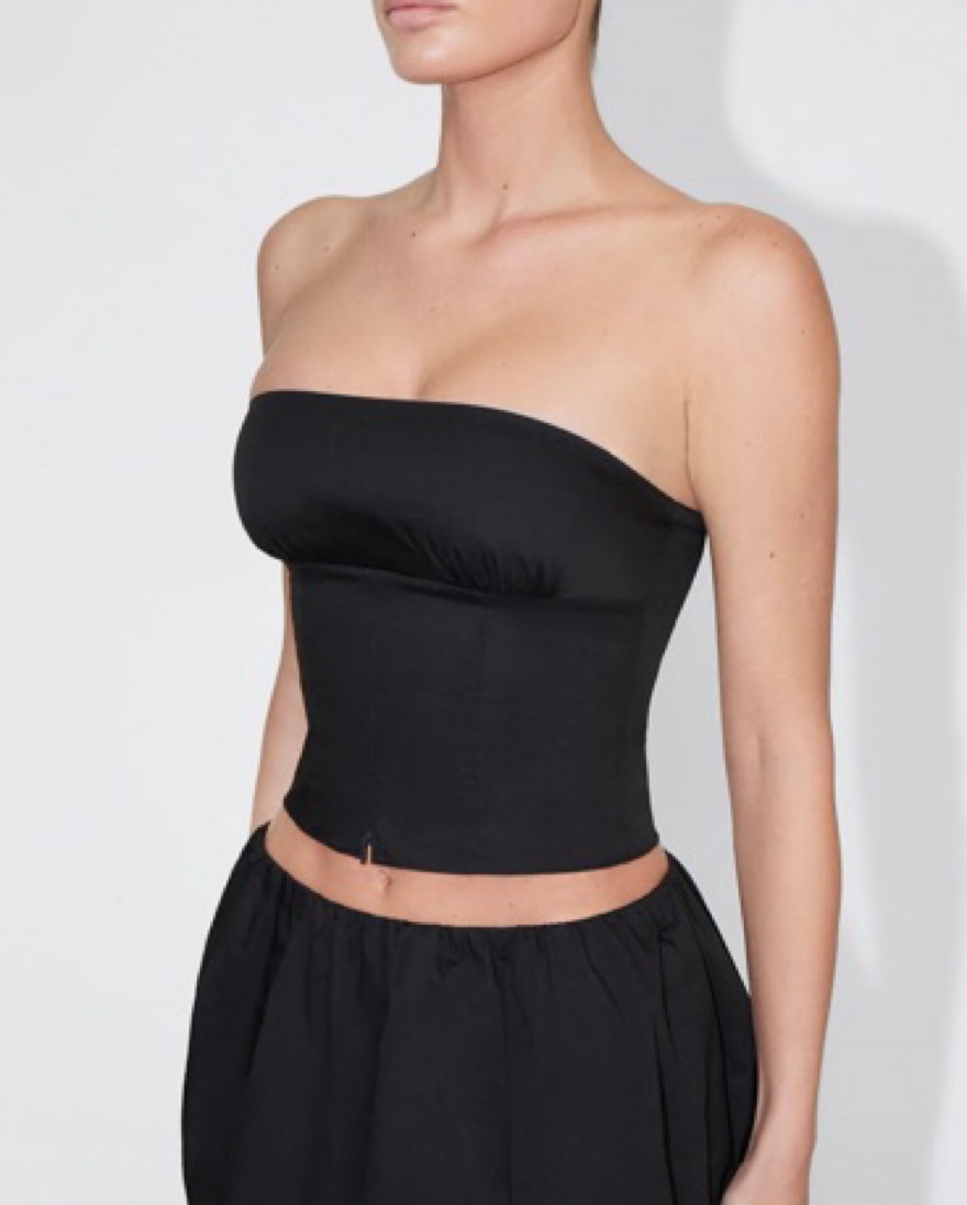Khy Poplin Tube Top Black by KHY - Pickle