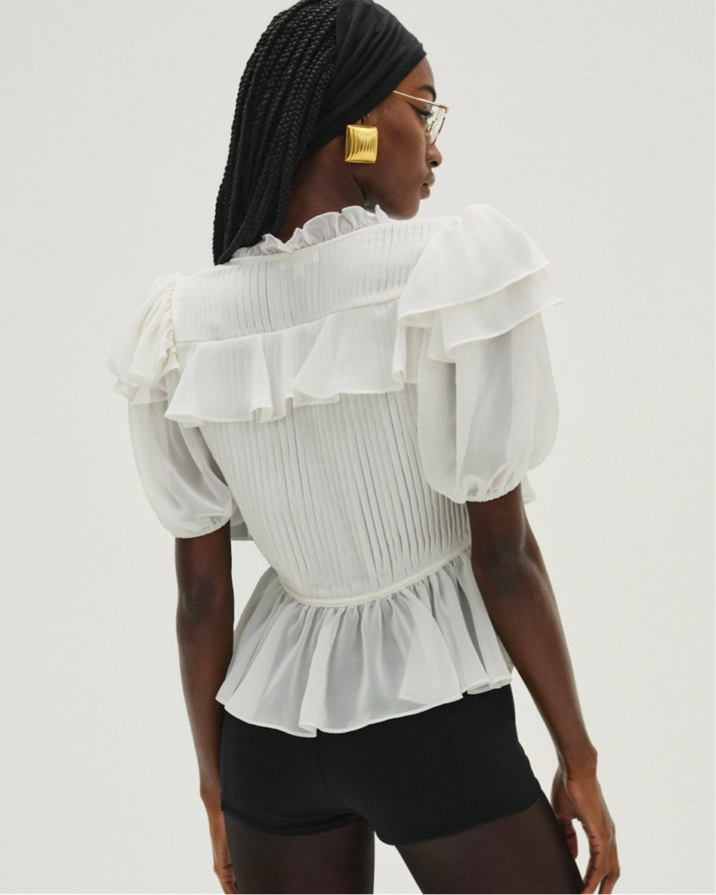 For Love & Lemons: Contessa Blouse by For Love & Lemons - Pickle