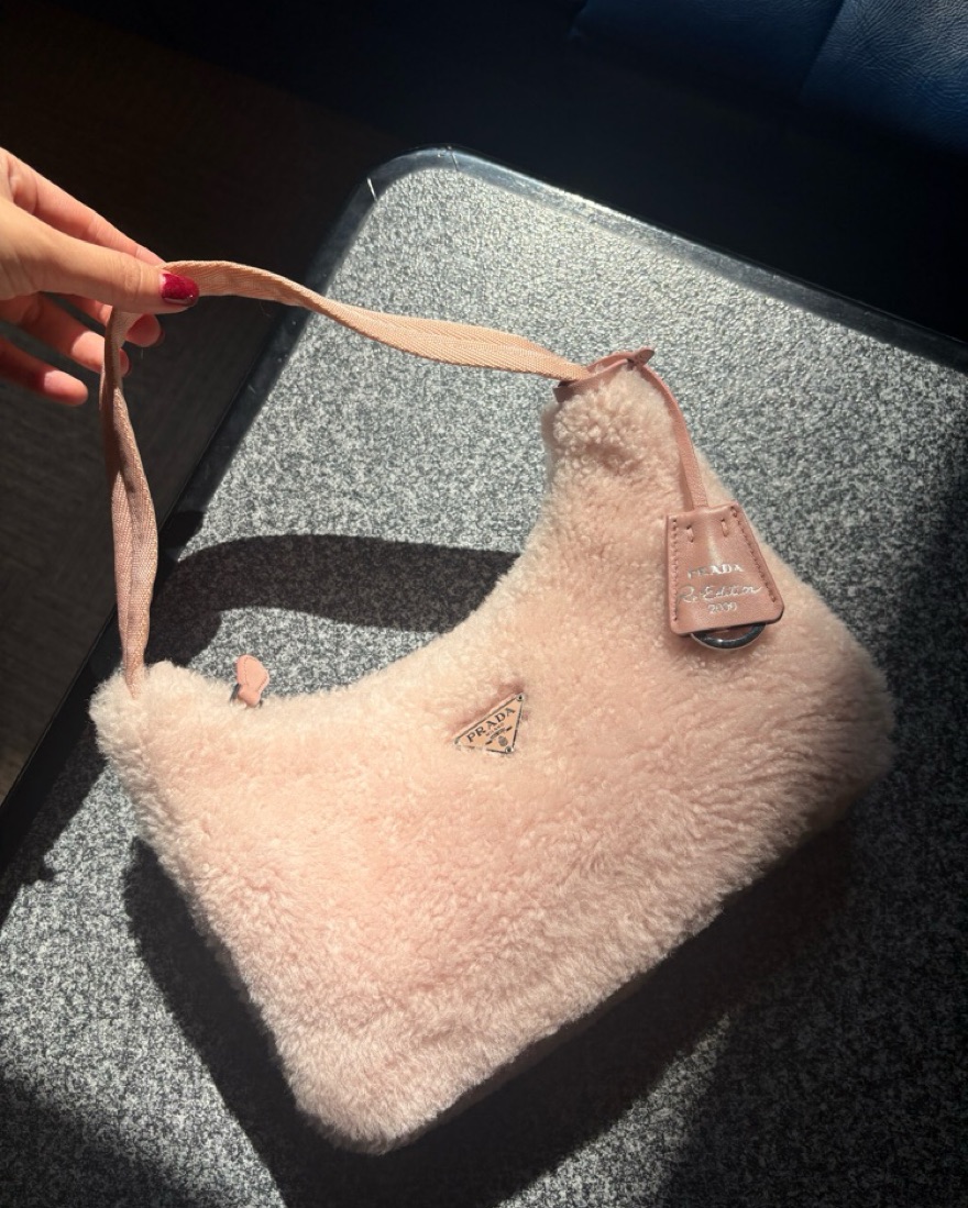 Prada Fur Shearling Pink Shoulder Bag by Prada - Pickle