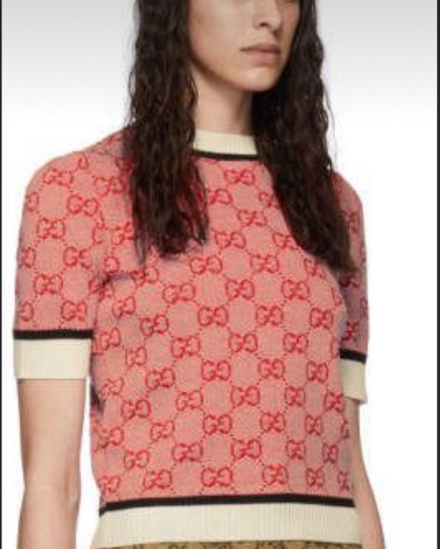 Gucci Logo Print GG Knit Sweater by Gucci - Pickle