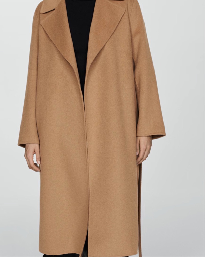 Tan Suede Trench Coat by Mango - Pickle