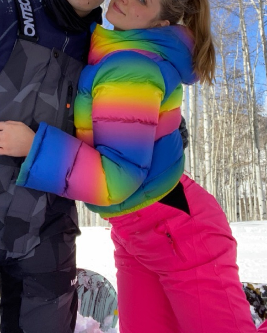Perfect Moment Flare Rainbow Ski Jacket by Perfect Moment - Pickle
