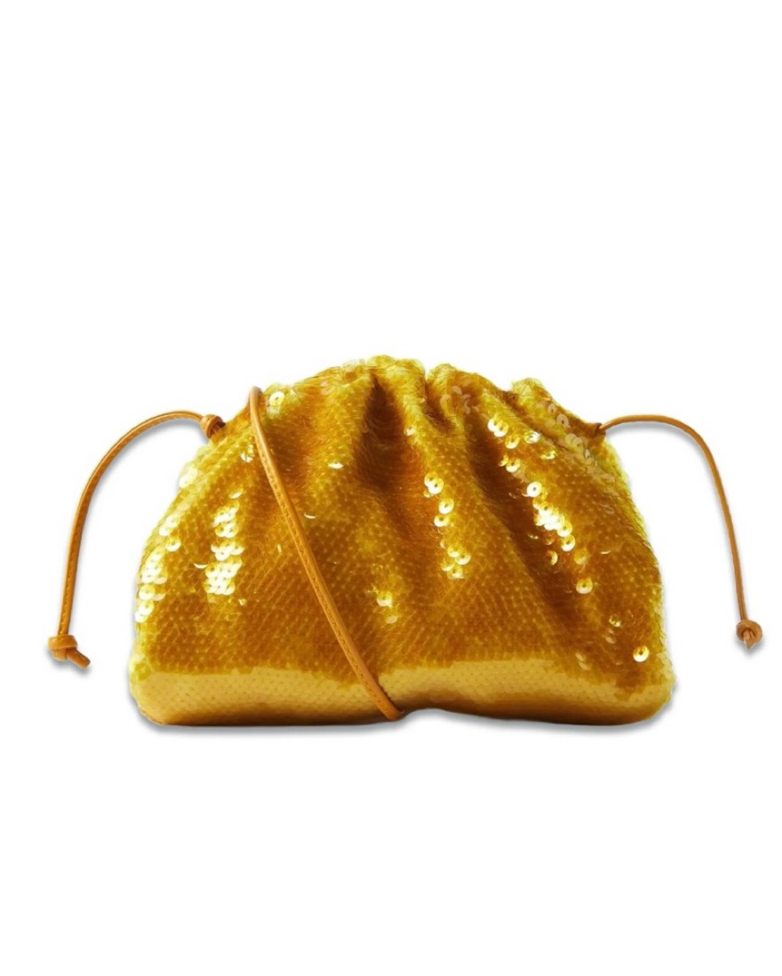 Bottega Veneta Sequin Mini Pouch by Bottega Veneta - Pickle