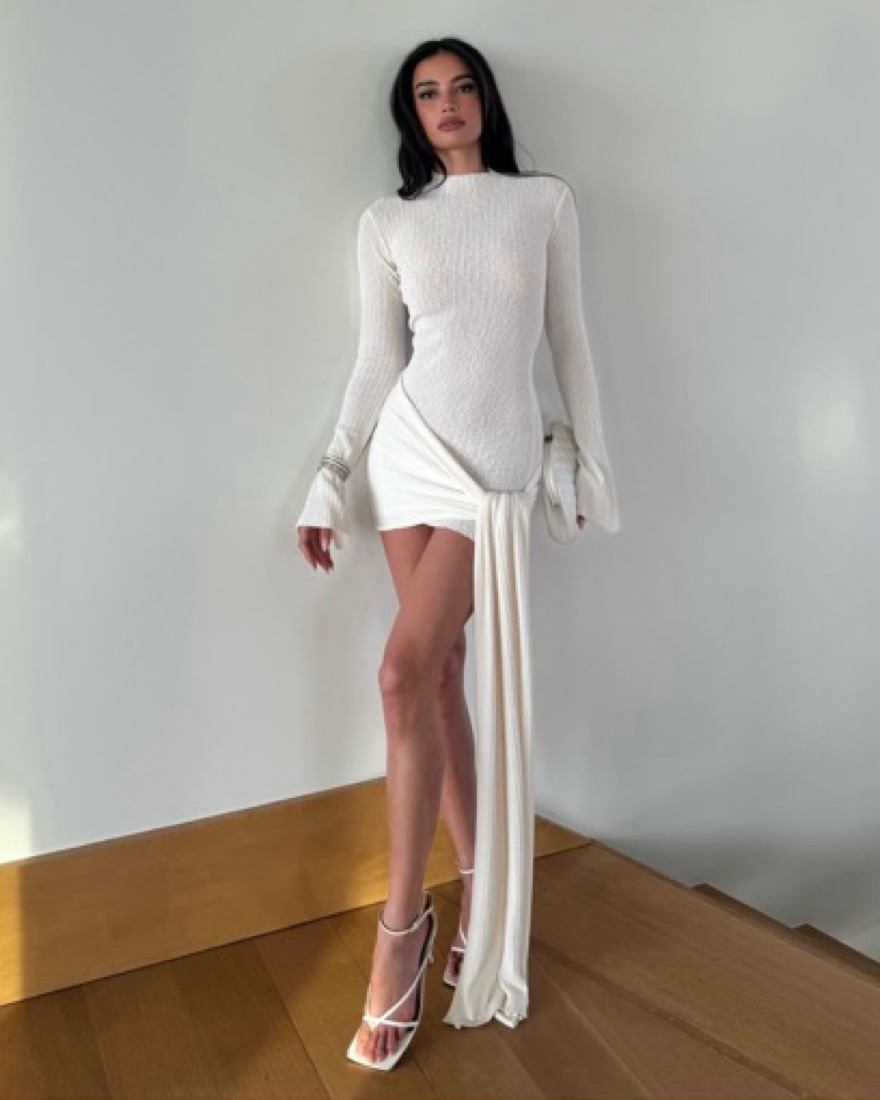 Aya AYA MUSE Draped jersey minidress by Aya Muse - Pickle