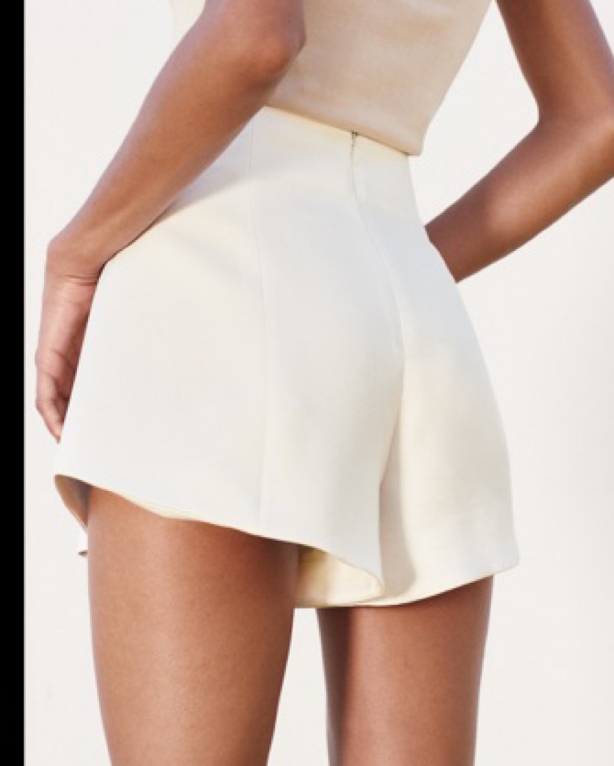 Zara Satin Effect Balloon Shorts White by Zara - Pickle