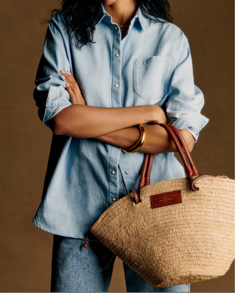 Sezane Raffia Basket Bag by Sezane - Pickle