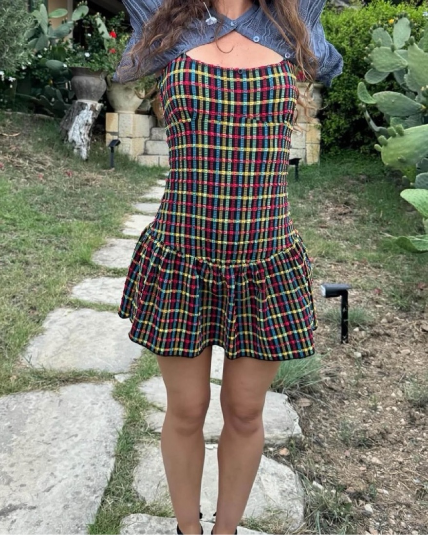 ワンピース Cyndi frill knit mini dress ANDMARY】Cyndi frill knit mini dress