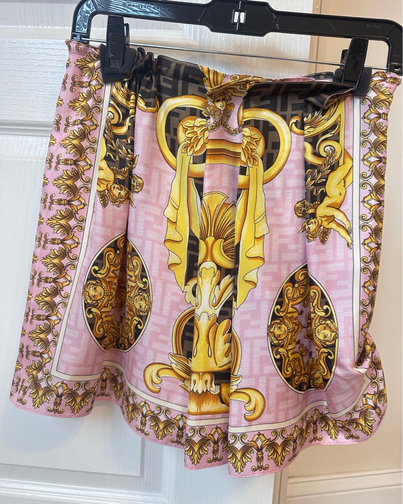 Fendi Versace Fendace Silk Pink Skirt by Versace - Pickle
