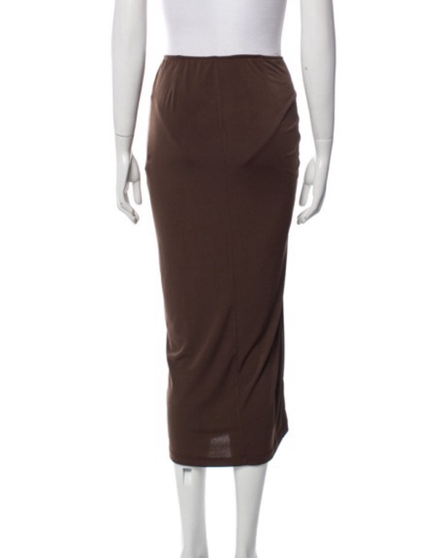 Musier Brown Midi Skirt by Musier Paris - Pickle