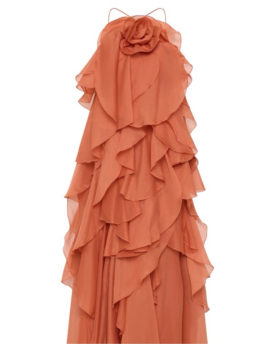 Aje Pandorea Layered Maxi Dress In Coral | Pickle