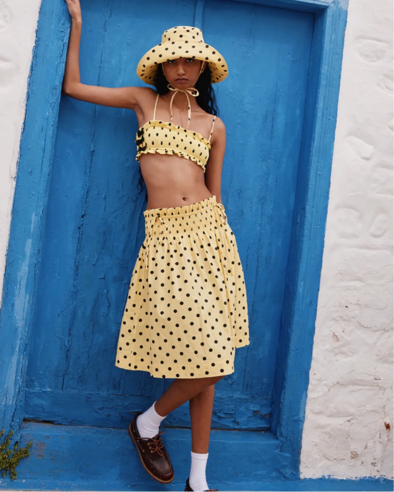 Damson Madder Polka Dot babydoll dress by Damson Madder - Pickle