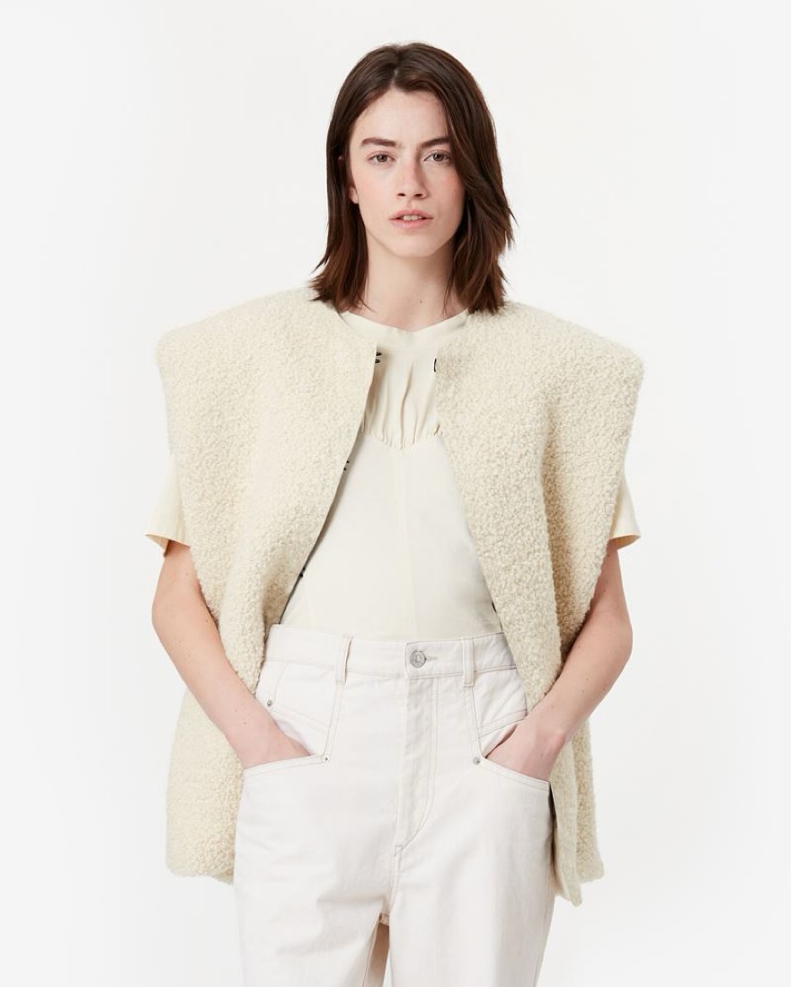 【Yua...さん専用】elu. Back yoke double gilet Back yoke double gilet MARIE (tweed)-Black | elu