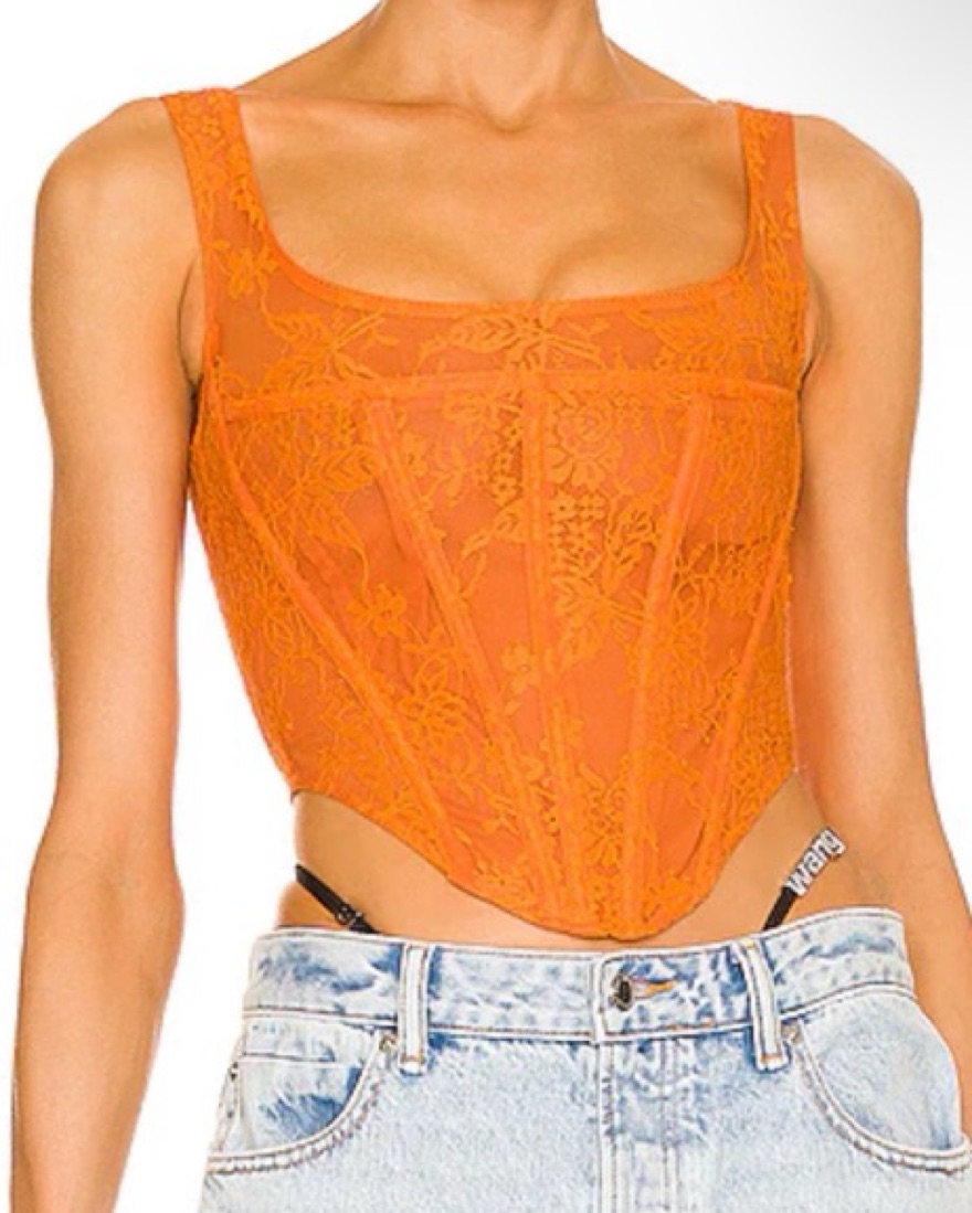 Miaou Orange Lace Corset by Miaou - Pickle