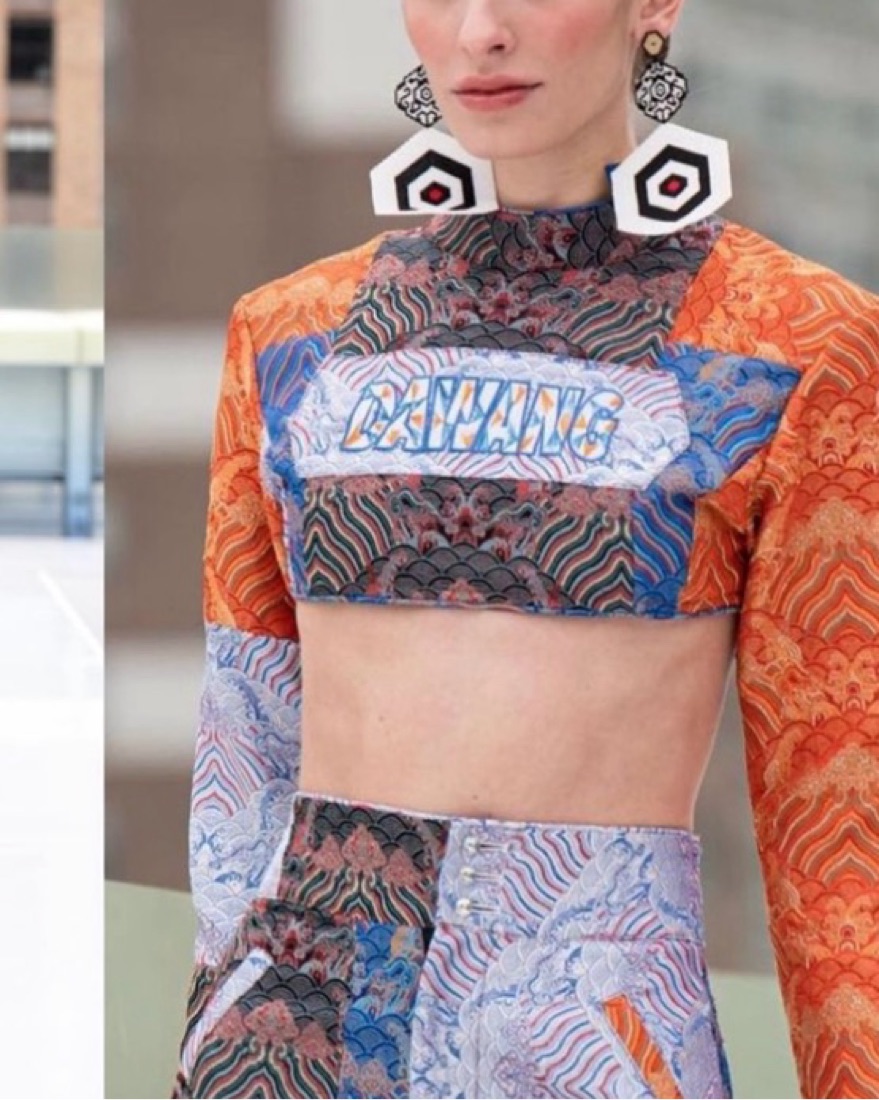 Asian Inspired Crop Top Jacket by Dwang - Pickle