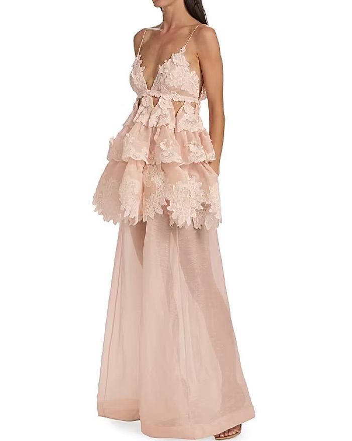 Zimmerman Crush Tiered A-Line Gown by Zimmermann - Pickle