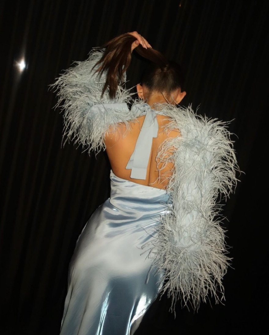 Cult Gaia Feathers And Satin Dress Set by Cult Gaia - Pickle