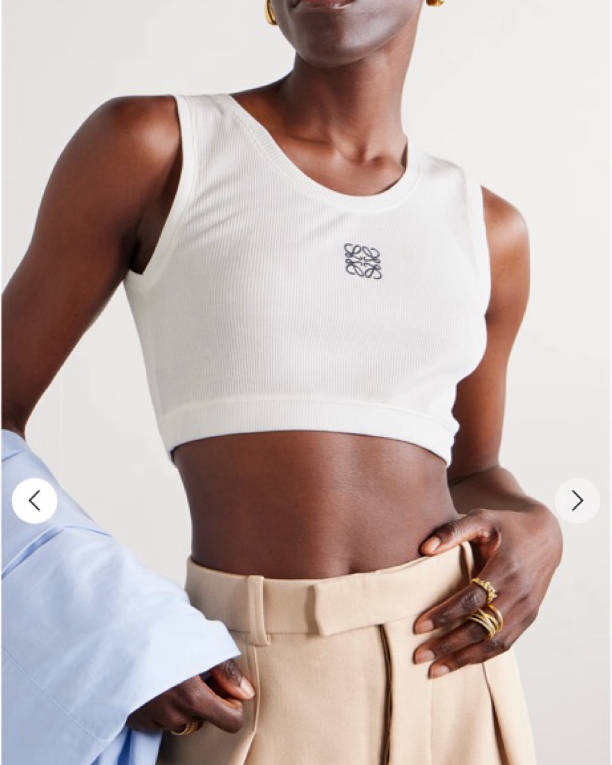 LOEWEキャミソール LOEWE Anagram Cropped Tank by Loewe - Pickle