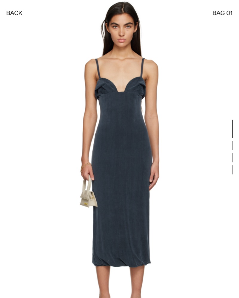 $790 Jacquemus Navy Midi Dress by JACQUEMUS - Pickle