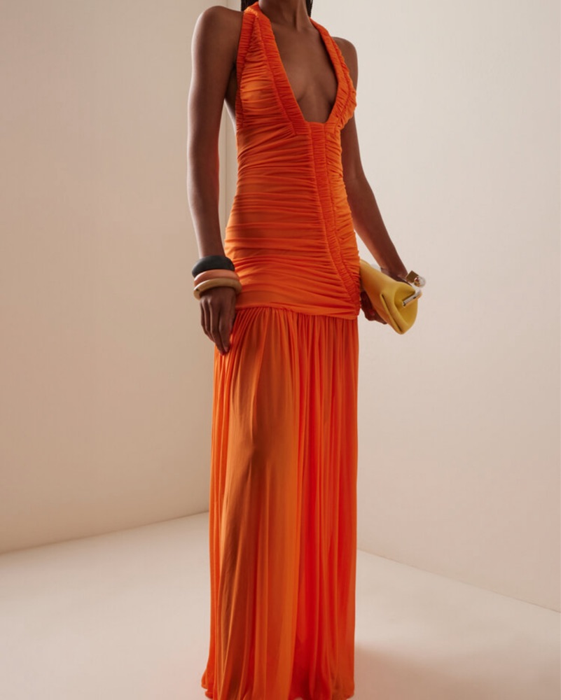 Christipher Esber Orion Ruched Gown by Christopher Esber - Pickle