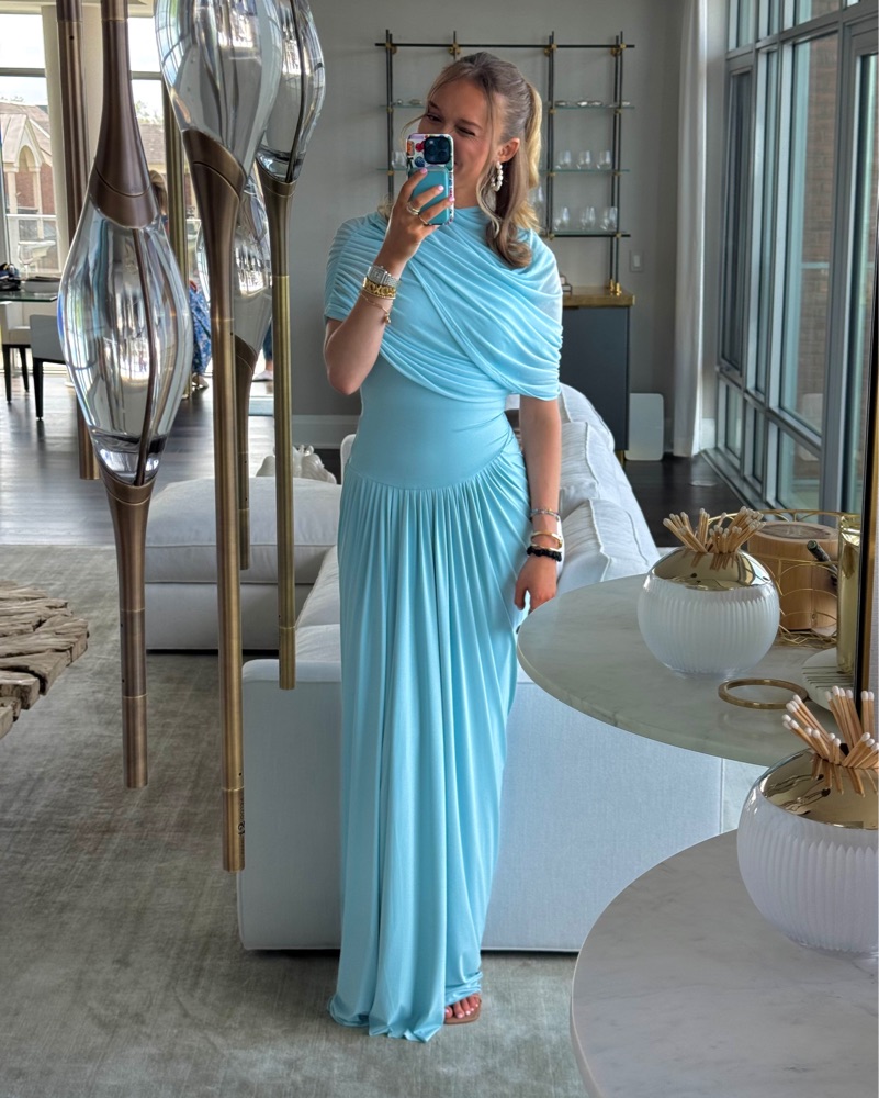 Miss Rosier Blue Drape Gowl by Miss Rosier - Pickle