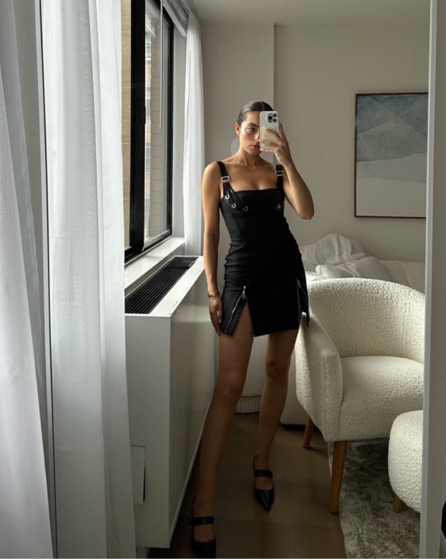 $870 Dion Lee Fan Lace Zip Mini Dress by Dion Lee - Pickle